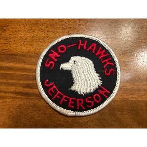 Vintage Snowmobile Patch JEFFERSON WISCONSIN Club Trail Patche SNO-HAWKS (8610)